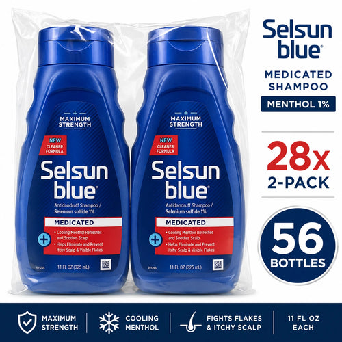 Blue Medicated Shampoo 11 oz Menthol 1% - 2 Pack